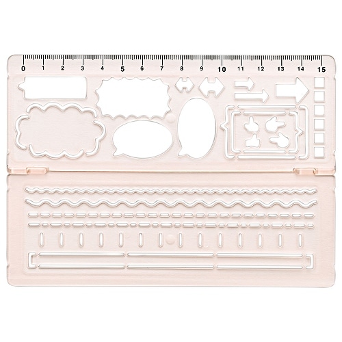 #クツワ 筆記関連小物 見やすいノートが作れるテンプレート  ピンク KB043PK