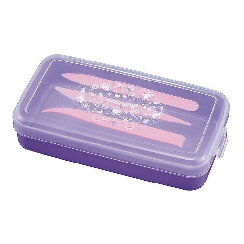 #クツワ クラフト用品 ヘラ付ねんどケース  パープル ST139PU