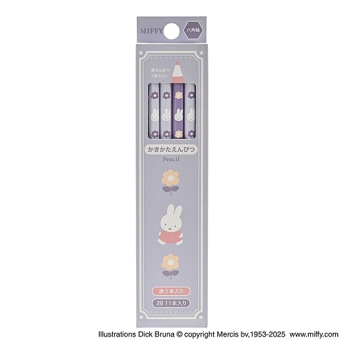#クツワ(国内販売のみ） 鉛筆 かきかた鉛筆 2B＋赤･紙箱入 ミッフィー MF940