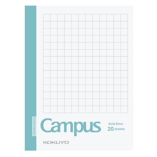 #コクヨ 付箋 ノートフセン表紙カバー付 方眼罫･小20枚  ﾒ-NT102S5H