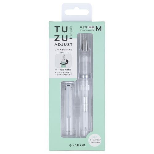 #セーラー万年筆 万年筆 TUZU ADJUST 万年筆セルフGlassy  中字 クリスタルホワイト 120561401