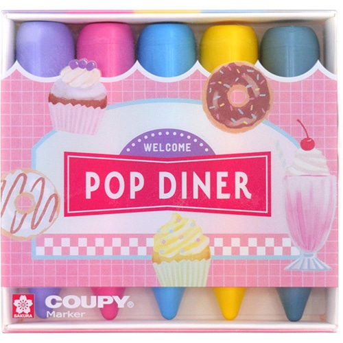 #サクラクレパス ラインマーカー クーピーマーカー5  ポップダイナー FYLM-5D