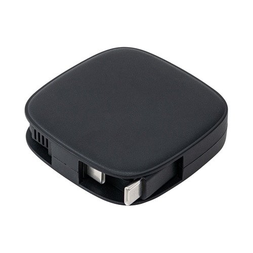 #ナカバヤシ 片側巻取りケーブル 60W ブラック UPD-R04-BK