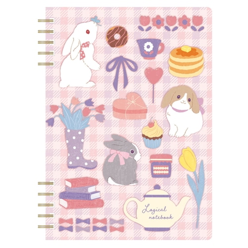 #ナカバヤシ ノート ロジカルＷリングノート B6･方眼 パターンラビット NW-B614-3