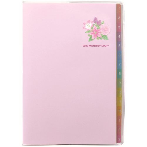 #レイメイ藤井 ダイアリー 26カラーインデックスダイアリー日曜始まり 12月はじまり ピンク RFD2653P