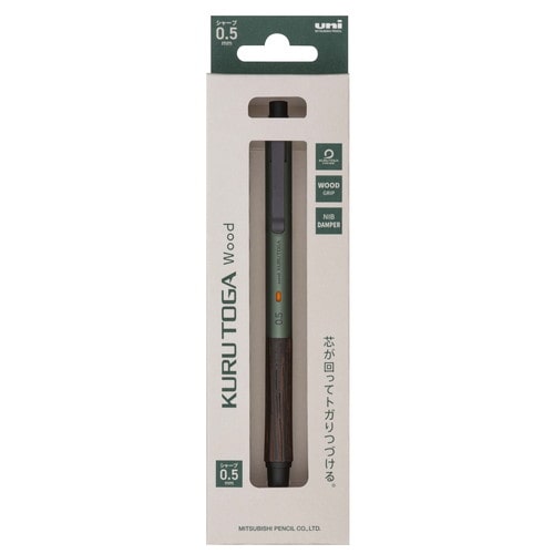 #三菱鉛筆(国内販売のみ） シャープペンシル クルトガＷＯＯＤ 0.5 フォレストグリーン M5KW1P.88