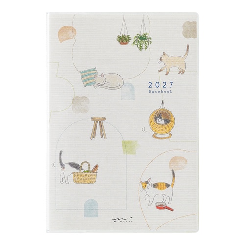 #デザインフィルミドリ(国内販売のみ） 27年度版 ポケットダイアリー B6 ネコ柄 22449006