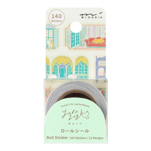#デザインフィルミドリ(国内販売のみ） シール ロールシール･ゆるログ 12design･140枚入 窓の景色柄 82731006