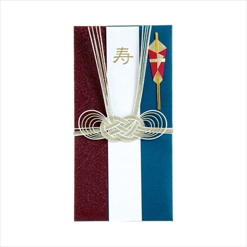 #学研ステイフル 祝儀用品 金封あわじ結び  海老茶×紺 E05502
