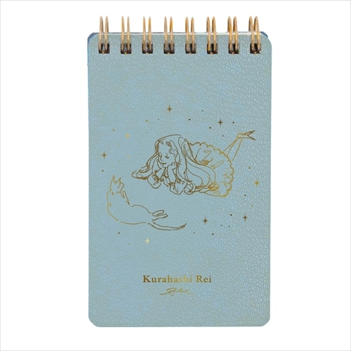 #学研ステイフル(国内販売のみ） メモ帳 くらはしれい･合皮メモ 箔押加工,Wリング,3mm方眼 ブルー M07802