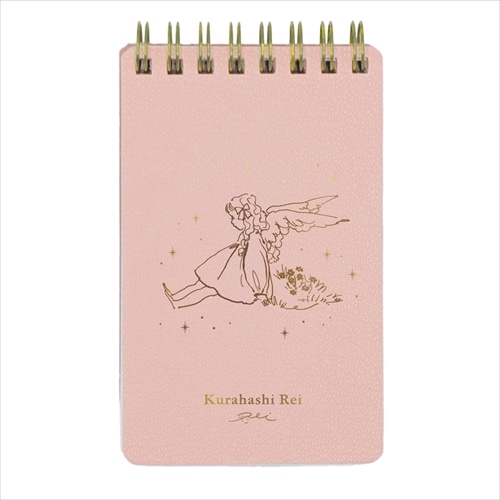 #学研ステイフル(国内販売のみ） メモ帳 くらはしれい･合皮メモ 箔押加工,Wリング,3mm方眼 ピンク M07803