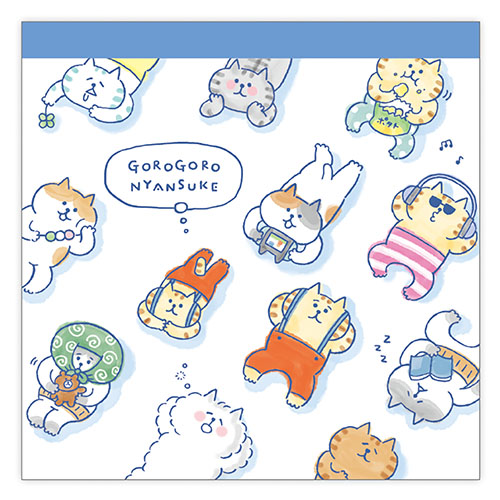 #マインドウエイブ メモ帳 ゴロゴロニャンスケスクエアメモ  ダラリホワイト 58089