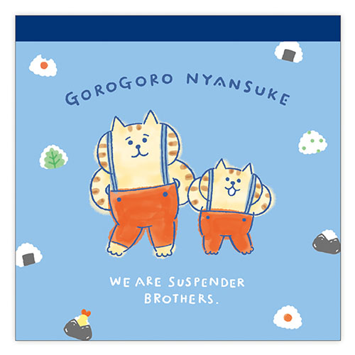 #マインドウエイブ メモ帳 ゴロゴロニャンスケスクエアメモ  サスペブルー 58090