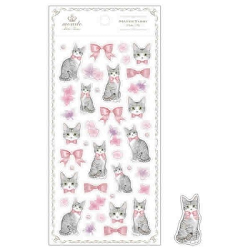 #クローズピン(国内販売のみ） シール たけいみきmondoクリアシール  シルバータビー US15844