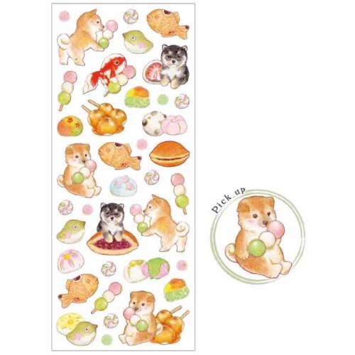 #版権(国内販売のみ） シール たけいみきなごみシール  犬と和菓子 US15852