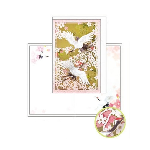 #クローズピン カード 和風カード･縦型 多目的 鶴 GC16713