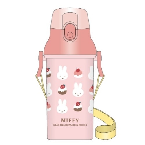 #スクエア(国内販売のみ）  ミッフィー ワンタッチボトル 480ml 食洗機対応 ピンク BW25-13