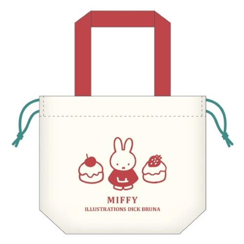 #スクエア(国内販売のみ）  ミッフィー 保冷ミニ巾着  アイボリー BW25-17