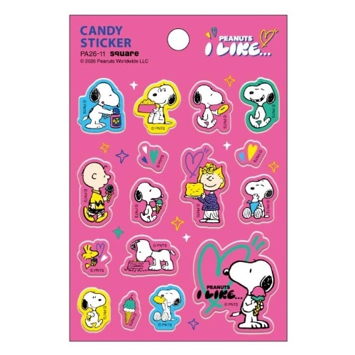 #スクエア(国内販売のみ） シール PEANUTS･キャンディシール S ピンク PA26-11