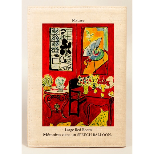 #スピーチバルーン 読書関連小物 ブックカバー 文庫サイズ Matisse-Large･Red･Room B-516-28