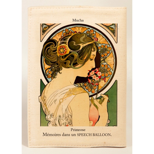 #スピーチバルーン 読書関連小物 ブックカバー 文庫サイズ Mucha-Primrose･BE B-516-39