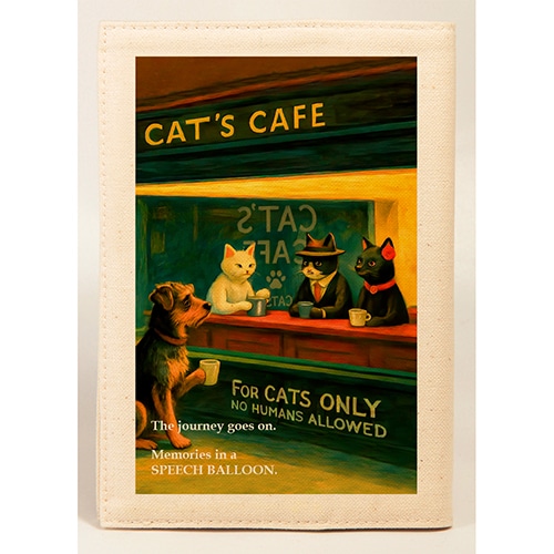 #スピーチバルーン 読書関連小物 ブックカバー･旅する猫 文庫サイズ ニューヨークBar B-525-15