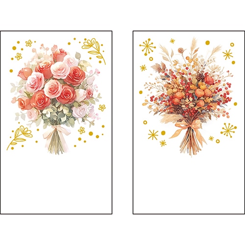 #パインブック レター トレぺミニカード･フラワー  レッド s603011