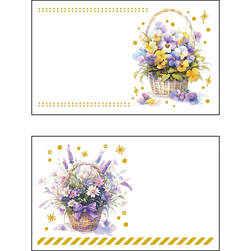 #パインブック レター トレぺミニカード･フラワー  パープル s603016