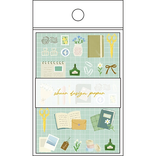#パインブック メモ帳 シアーデザインペーパーメモ  イラスト･グリーン s606014