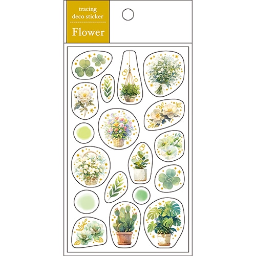 #パインブック シール トレペシール･フラワー  グリーン t607013