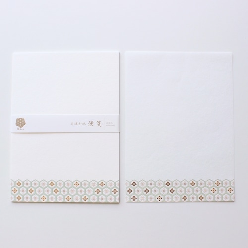 #古川紙工 レター 美濃和紙･便箋  亀甲文様 fuku1-0014
