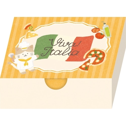 #古川紙工 メモ 箱入りメモ･イタリア  ピザにゃんこ LM368