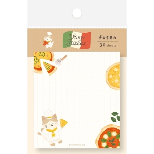 #古川紙工 付箋 付箋･イタリア  ピザにゃんこ QF254