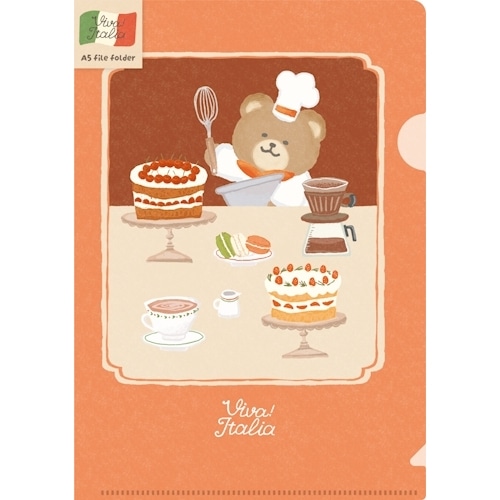 #古川紙工 ファイリング用品. クリアファイル･イタリア A5 デザートくま QE179