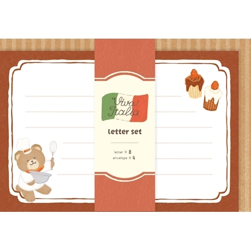 #古川紙工 レター レターセット･イタリア  デザートくま LLL501