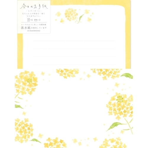 #古川紙工 レター 今日のお手紙レターセット  菜の花 LLL518