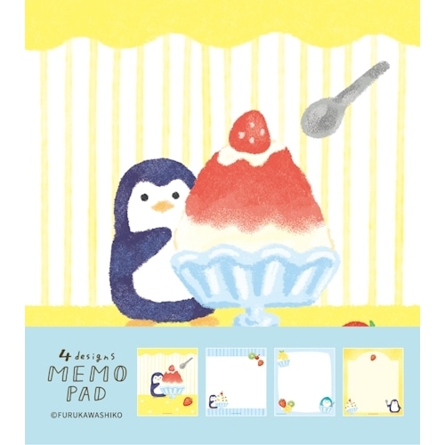 #古川紙工 メモ帳 メモパッド  ペンギンとかき氷 LM415