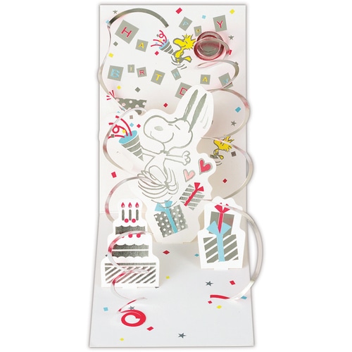 #日本ホールマーク(国内販売のみ） カード 誕生お祝い･立体スヌーピークラッカーでお  立体スヌーピークラッカーでお 849610