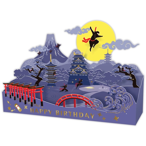 #日本ホールマーク(国内販売のみ） カード 誕生お祝い･立体月夜の忍者ハローニ  立体月夜の忍者ハローニ 849795