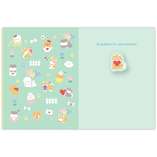 #日本ホールマーク(国内販売のみ） カード ありがとう･バネ･ぷっくりいぬ  バネ･ぷっくりいぬ 850029
