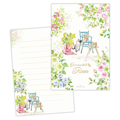 #日本ホールマーク(国内販売のみ） レター はがき箋 箔加工 バラに包まれて 851699