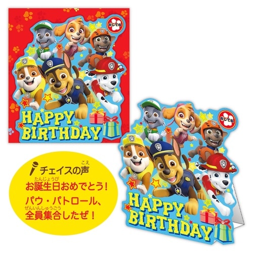 #日本ホールマーク(国内販売のみ） カード バースデーオルゴールカード･パウパトロール ダイカット 全員集合した 852450