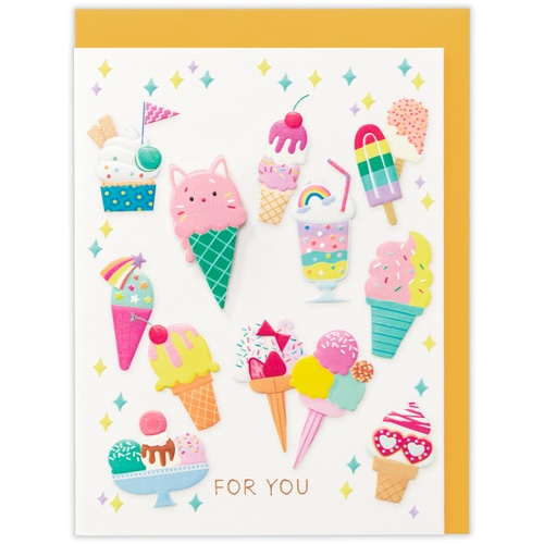 #日本ホールマーク(国内販売のみ） カード 多目的・クリアベース エンボス加工,UV加工 アイスクリーム 852948
