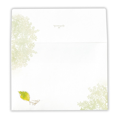 #日本ホールマーク(国内販売のみ） レター 封筒・木葉と小鳥 エンボス・ブロンズ加工 2 854218