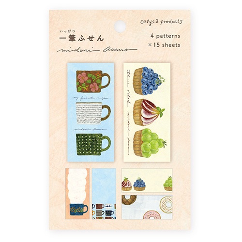 #表現社 付箋 一筆ふせん  MY FAVORITE MUGS･three o'clock 20-541