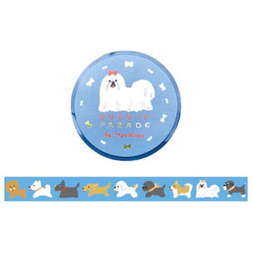 #表現社 マスキングテープ 箔押しマスキングテープ  DOGGIE PARADE 21-049