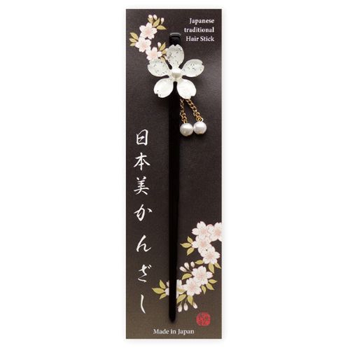 #表現社 身辺雑貨 日本美かんざし  白 33-903