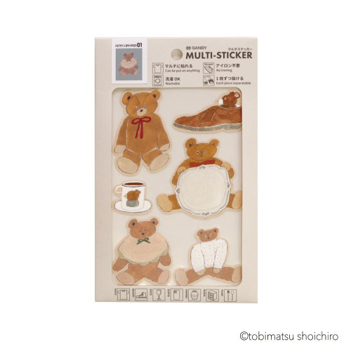 #サンビー シール マルチステッカー  トビマツショウイチロウ　クマ集合 MLS-TS01