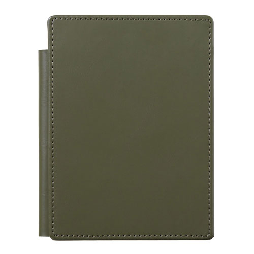 #キングジム メモ帳 レザフェスUスライドメモパッド  オリーブ 9932LU-OL