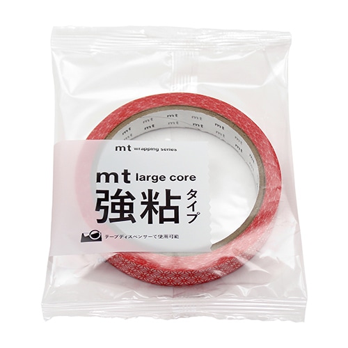 #カモ井加工紙(国内販売のみ） 梱包用品 mt･LargeCore強粘 封緘用･25m 麻の葉朱赤 MT01L075